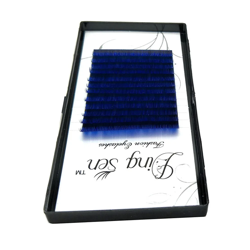 

Charming 12 Rows/Tray of 0.20mm C/D Curl Makeup Tools Blue Color Sexy Individual False Eyelashes ExtensionMakeup Tools