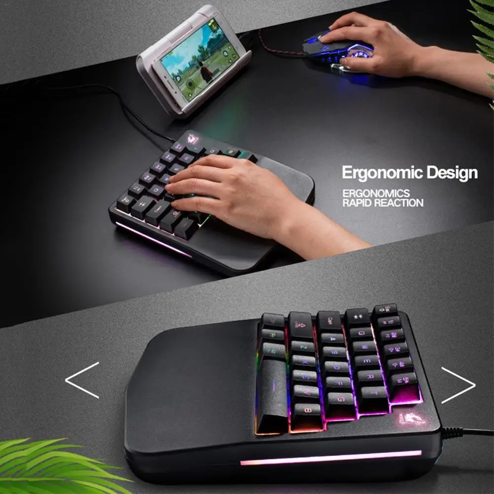 Игровая клавиатура K108 Механическая Одноручная клавиатура для PUGB мобильная игра левая рука маленькая клавиатура дропшиппинг 8,27