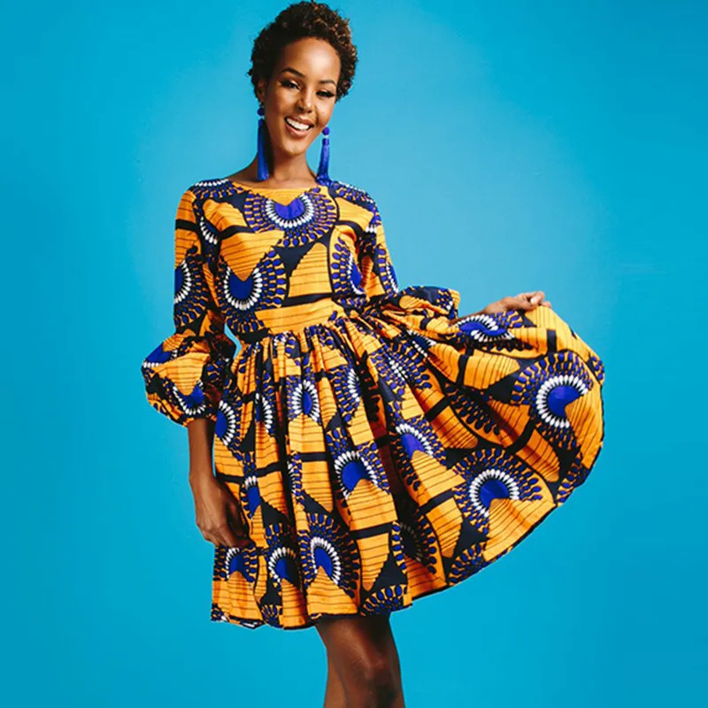 2018 Summer African Dresses Women Plus Size Dress O Neck Africa