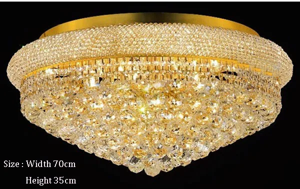 

Phube Lighting Empire Gold Crystal Ceiling Light Luxury K9 Crystal Ceiling Lamp Lighting Lustre Free Shipping