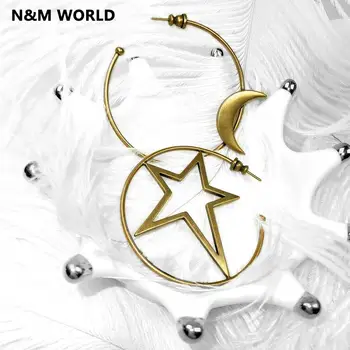 

Stars and Moon Hollow Letters Asymmetric Dangle Earring Jewelry Cute Earrings Women Earrings Fashion