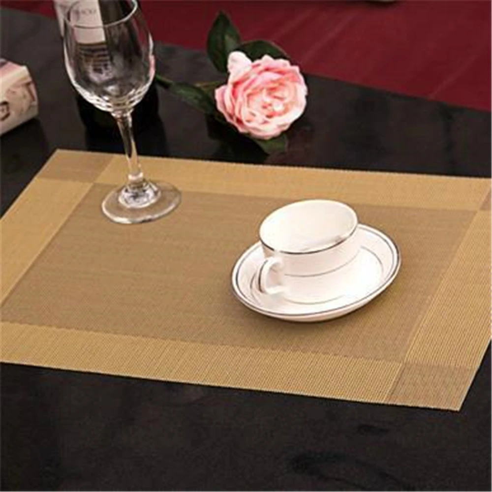 WORTHBUY Four Set PVC Placemat Non Slip Plastic Table Mat Water proof