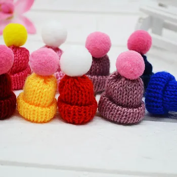 

20pcs mix color mini knitting hats Doll hats decor home decoration finger hats