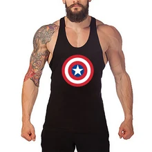 Капитан Америка для бодибилдинга майка для мужчин Фитнес без рукавов рубашки хлопок мышцы майка тренажерные залы жилет Tanktop