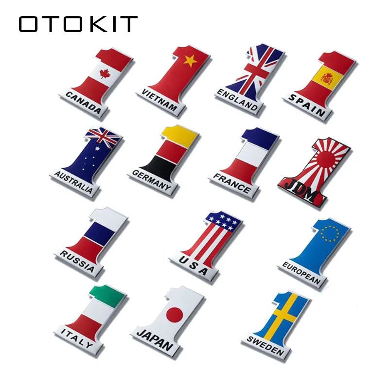 

3D Car Styling Flag Stickers for Skoda Audi BMW VW Seat Peugeot Renault Opel Toyota Honda Mazda for Hyundai Alfa Lada Kia Byd