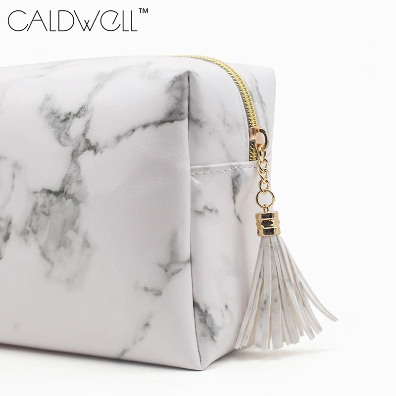 المرأة حقيبة مستحضرات تجميل بو الجلود شرابات الرخامي مضغوط منظم فرش السفر أدوات الزينة التجميل أكياس جديد