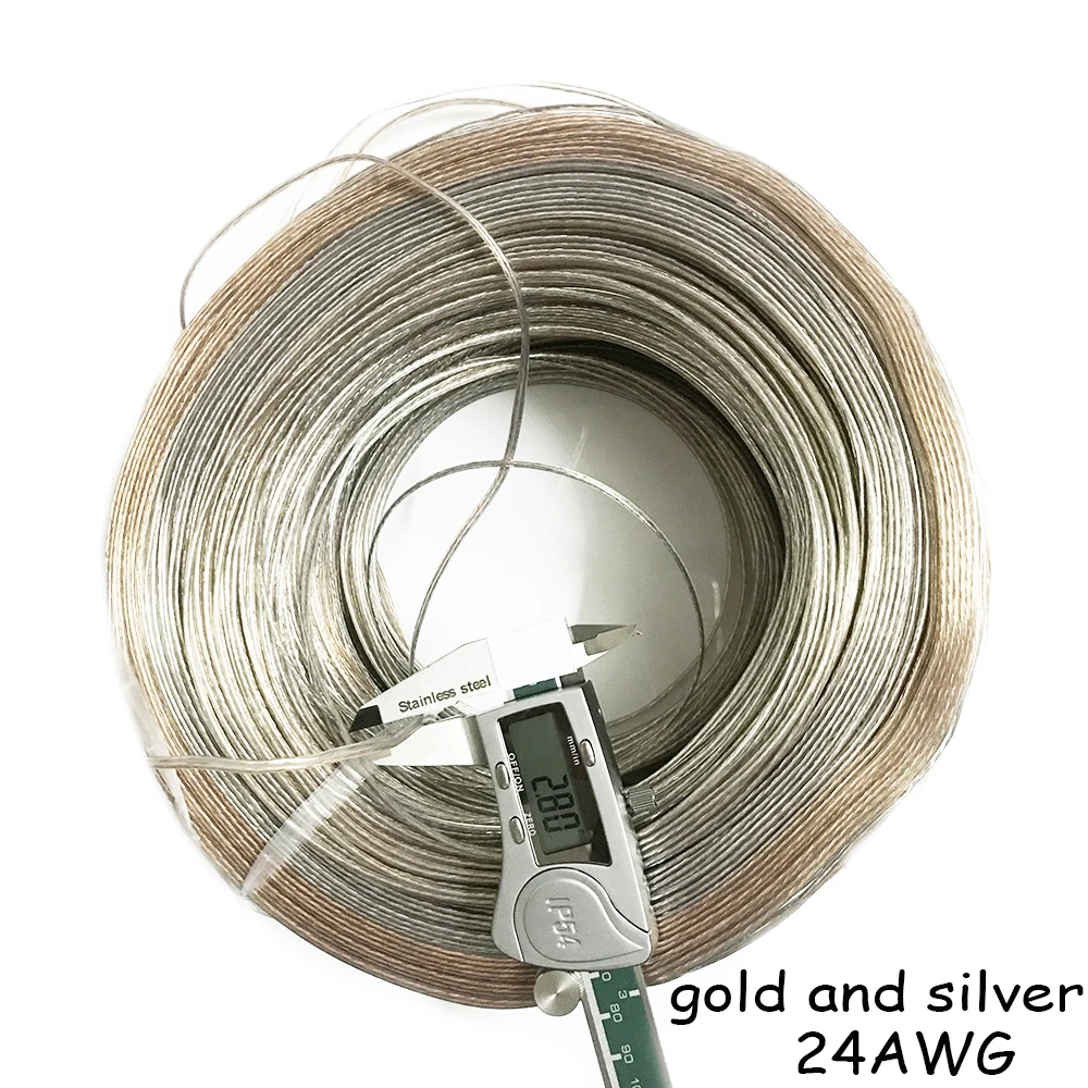 30 метров UL2468 26 24 22 20AWG ПВХ Луженый неизолированный медный шнур золотистый и