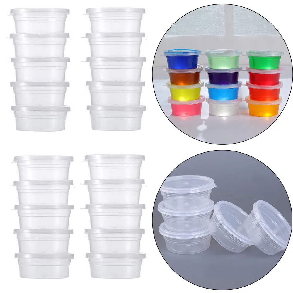 20 Pcs Slime Storage Containers Foam Ball Storage Cups Containers With Lids For Toys Plastic DIY
