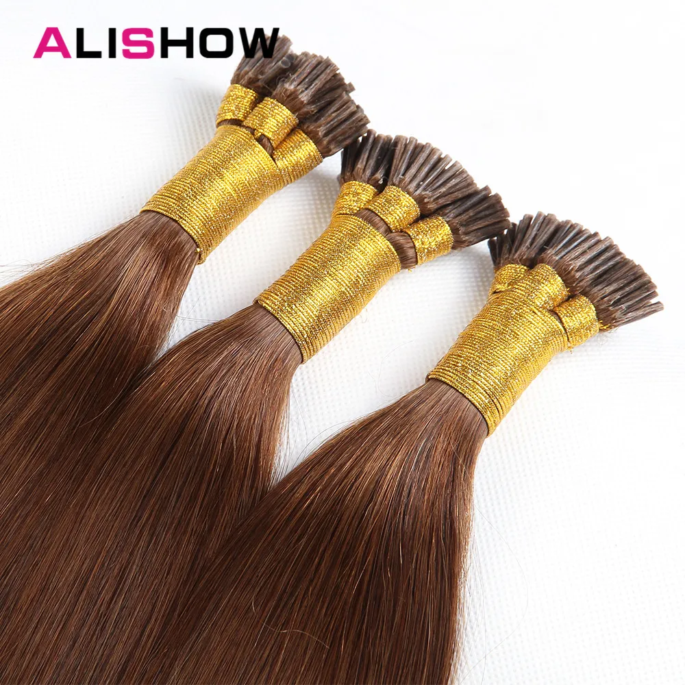 Beli Alishow 22 Inch 1 G s Pra Terikat Aku Tip Rambut Ekstensi Rambut Manusia 100% Halus Lurus Remy Rambut 100G tongkat Keratin Ekstensi 100 Pcs