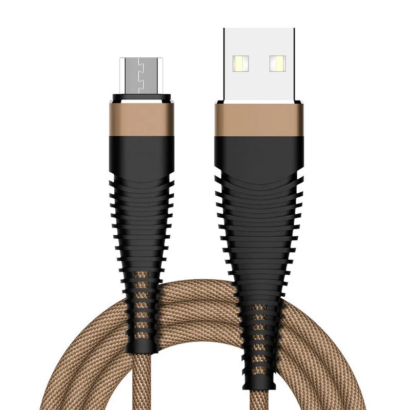 Micro USB кабель 2A Быстрая зарядка usb type C Синхронизация данных мобильного телефона Android адаптер кабель для зарядного устройства для samsung Xiaomi huawei - Цвет: brown
