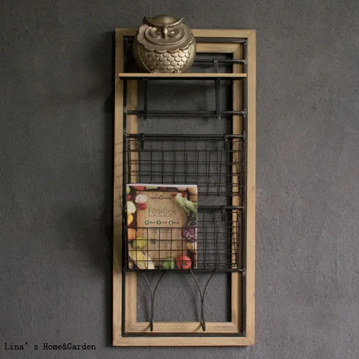 multiple use wood metal handmade vintage retro industrial wall shelf (4)