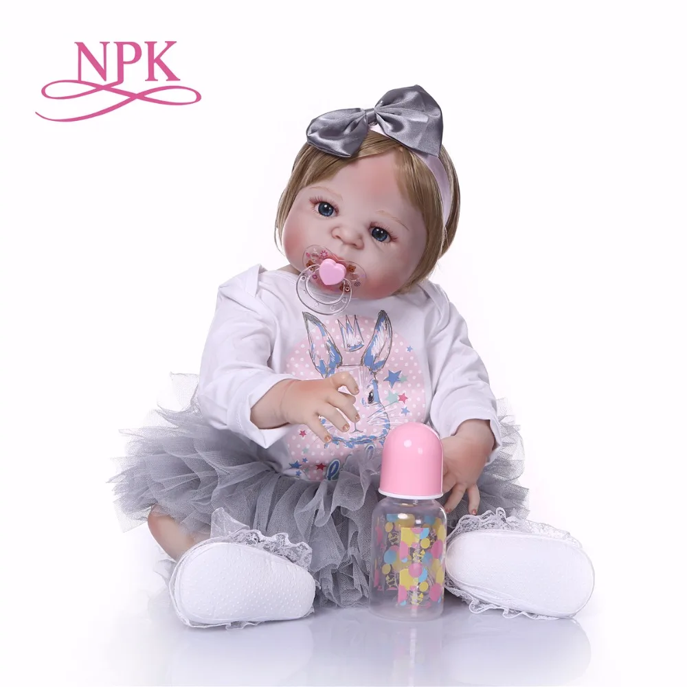 

55cm Full Silicone Body Reborn Baby Doll Toy 22'' Vinyl Newborn Princess Babies Girl Bonecas Bebe Alive Bathe Toy Birthday Gift