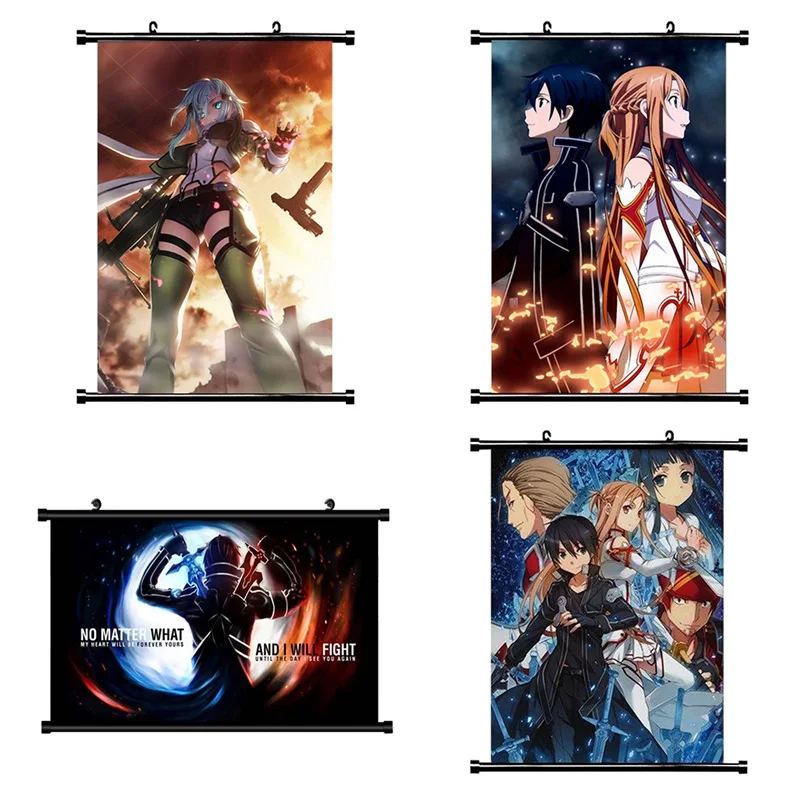 

Japanese Anime Sword Art Online SAO Good Quality Painting Coated Poster White Paper For Home Bar Wall Decor