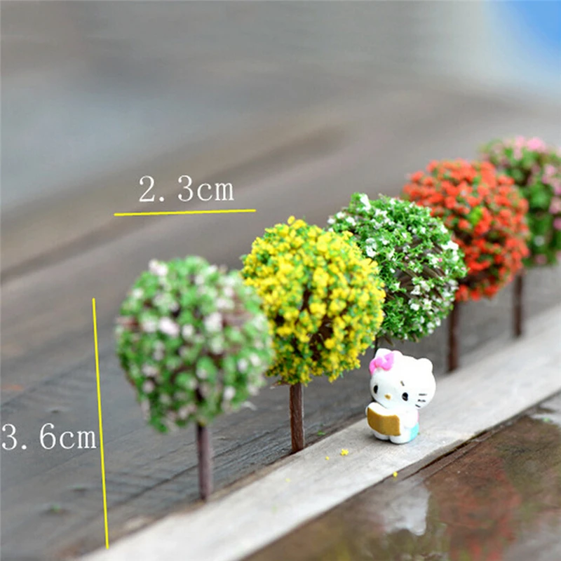 5pcs Miniature Flower Tree Plants Fairy Garden Decoration