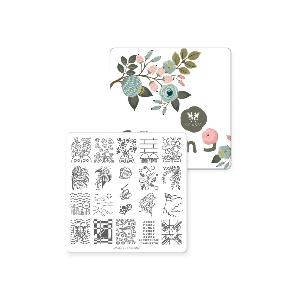 

CICI&SISI Nail Art Stamping Plate Stamping Manicure Template Stamp Flowers Images Template Spring Time Series