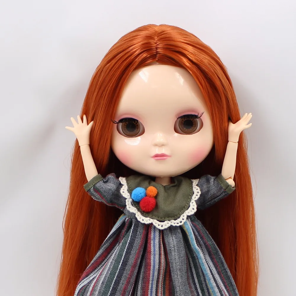 Кукла ICY DBS маленькая грудь azone joint body BL232 красные коричневые волосы 30 см белая кожа