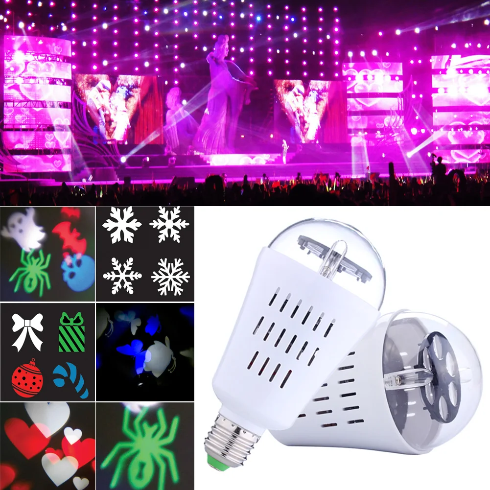 

4W E27 4pcs LED Rotating RGB Lamp Crystal Ball Stage Light Multiple pattern Party Disco DJ Effect Bulb AC90-240V NG4S