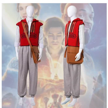 

2019 Movie Aladdin Costume Cosplay Halloween Costumes for men adult Prince Mena Massoud Outfit Cosplay Aladdin Suit