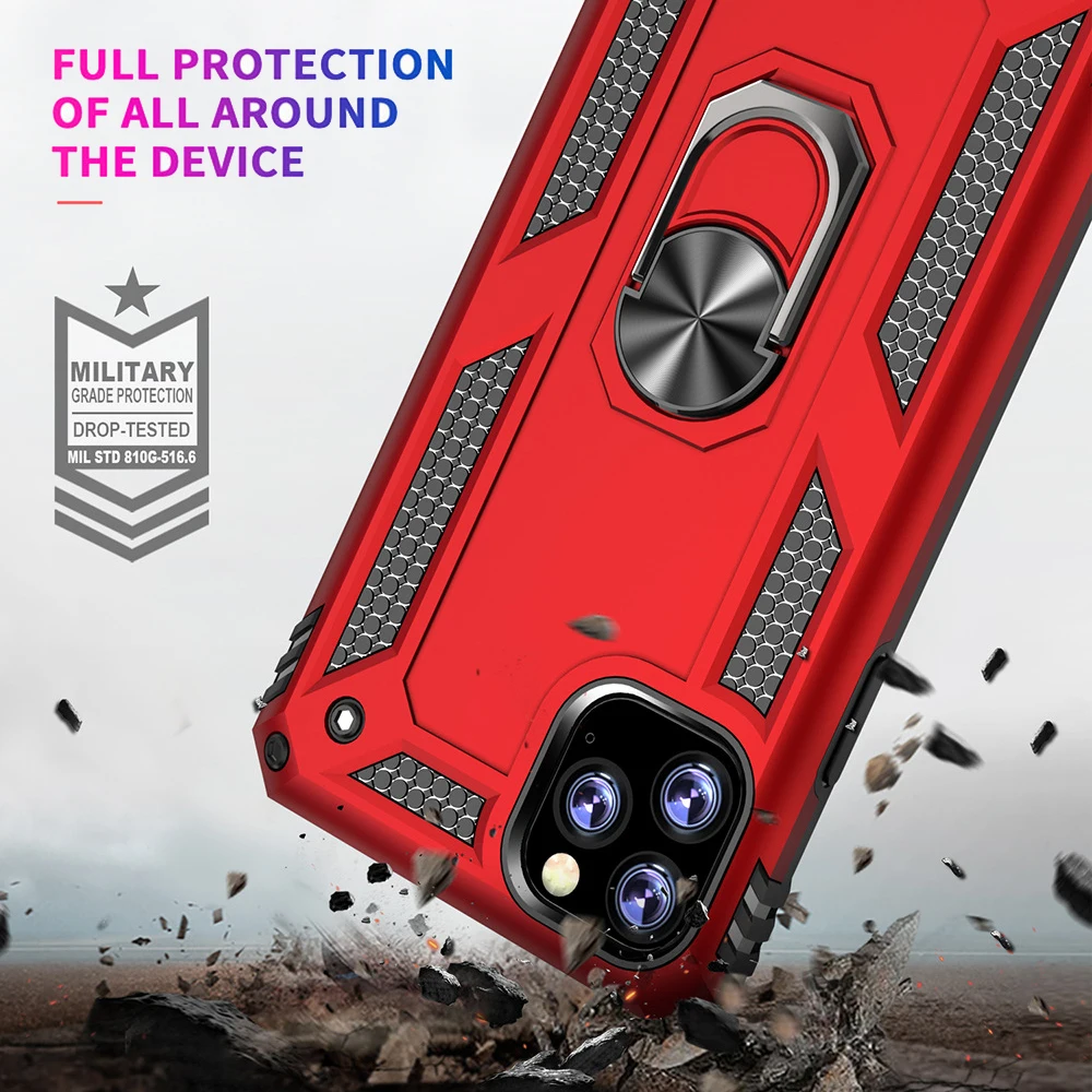 

Luxury Magnet Metal Case For iPhone XR XS Max X Armor Shockproof Kickstand Cover For iPhone 11 Pro MAX 5S SE 6S 7 8 Plus Bumper