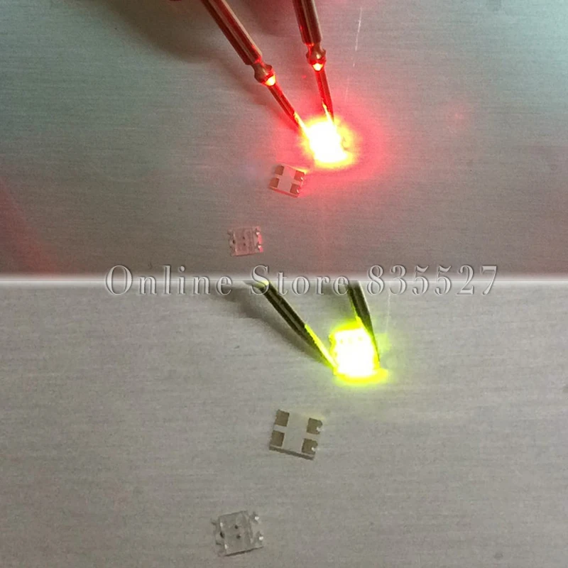 

100pcs/lot lamp beads 3227 1210 1209 red + yellow ( ordinary ) green two-color double colour light-emitting diode 1206 SMD LED