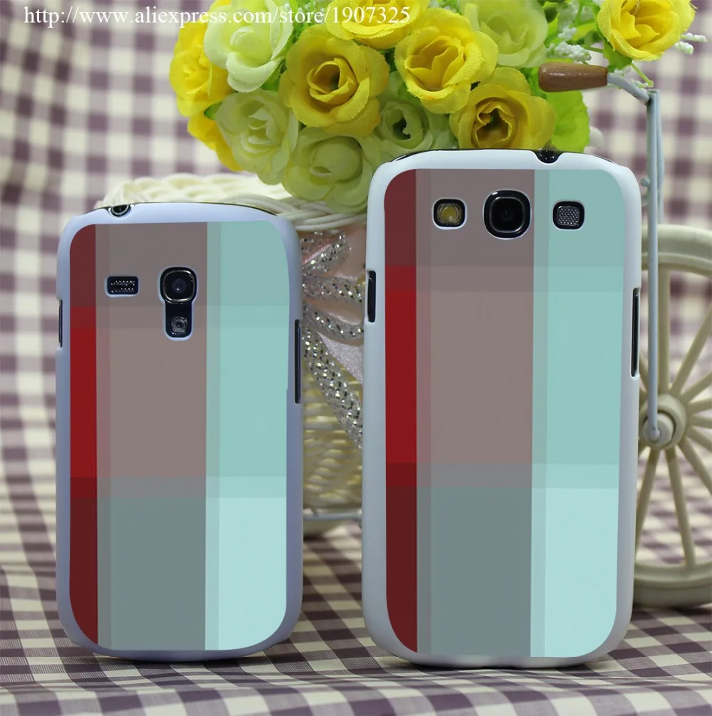 419P Burgundy font b Tartan b font Style Hard White Case Cover for Galaxy S3 S3