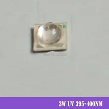 10 шт./лот УФ светодиодный 3 Вт 3535 395-400nm светодиодный чип для DIY