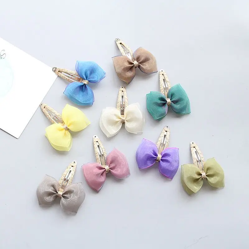 

New Cute Chiffon Bowknot Barrette Girls Kids Hair Clips Bobby Pins Accessories For Children Hairpin Hair Bows Hairclip Hairgrip