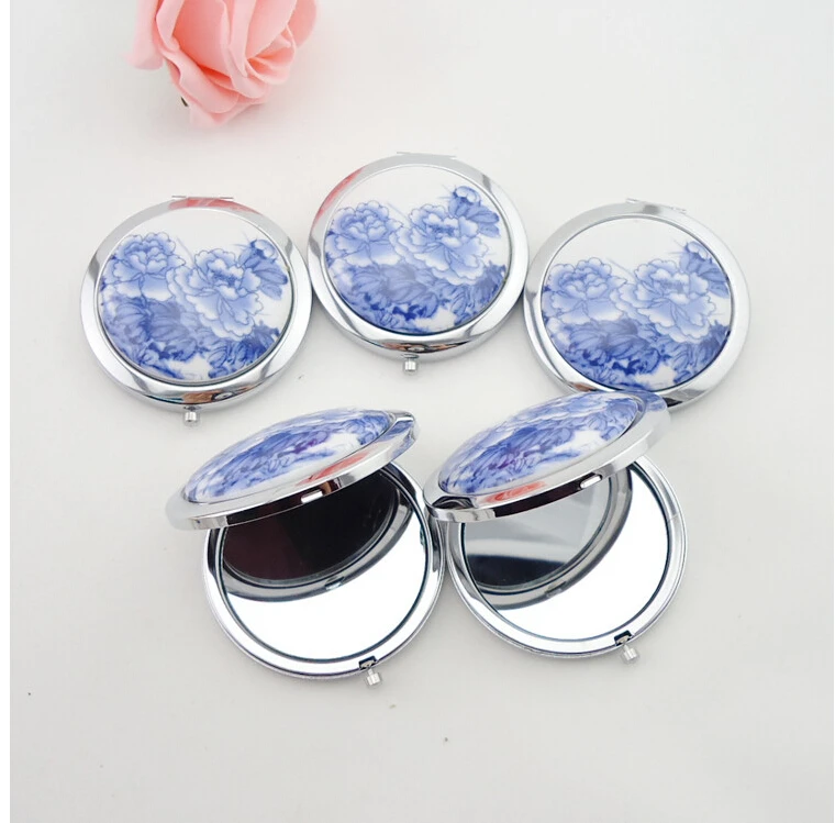 Китайские художественные керамические и металлические компактные карманное косметическое зеркало макияж зеркало