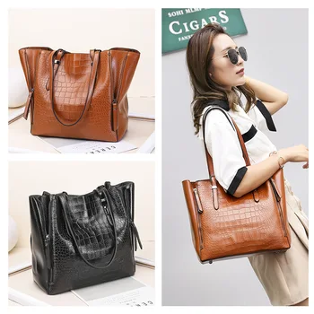 

Bag cross border new women's fashion single shoulder portable ladies multi function crocodile tattoo female bag