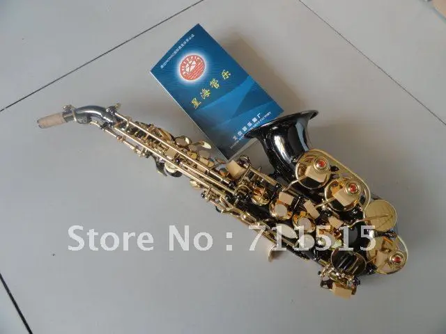 

Xinghai Small Treble Tenor B Soprano Saxophone B Flat Black Nickel Gold Plated Gold Keys Hand Carved With Mouthpiece