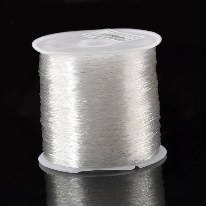 

White Nylon Elastic Thread For Jewelry Making Findings Thick 0.6mm/0.8mm/1mm, 90M-100M/Roll