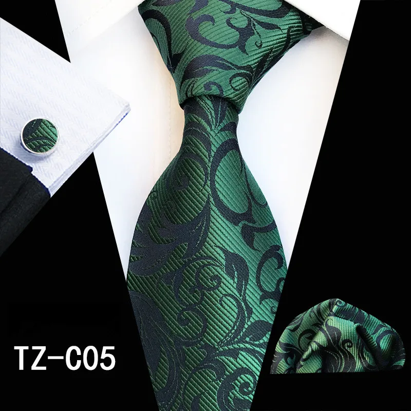 2019 Ман цветочный плед галстук 100% Шелковый жаккардовый галстук Gravata платок запонки свадебный набор для мужчин официальная вечеринка