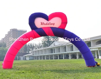

8m (26feet) Inflatable Heart Rainbow Arches Archway For Wedding Festival Advertising Party With Air Blower