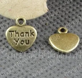 

200 шт./лот бусины из цинкового сплава с античным бронзовым покрытием в форме сердца Подвески подходят для ювелирных изделий DIY 12*11 мм JHA2578