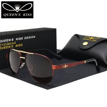 QUEENS KISS Men fashion polarized sunglasses tough guy aviation style driving mirror sunglasses for male Sun Glasses alloy frame