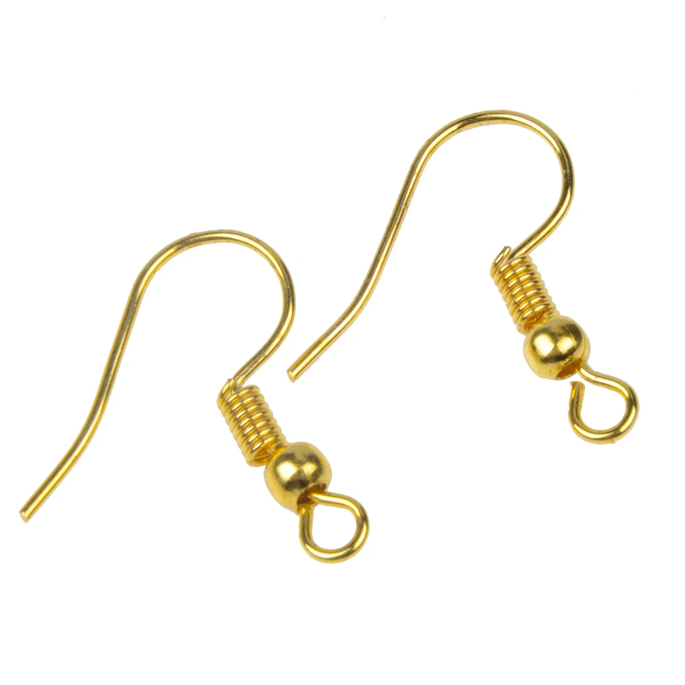Wholesale 100Pcs DIY Earring Hook 18mm Gold Bronze Silver Earwire Clasp