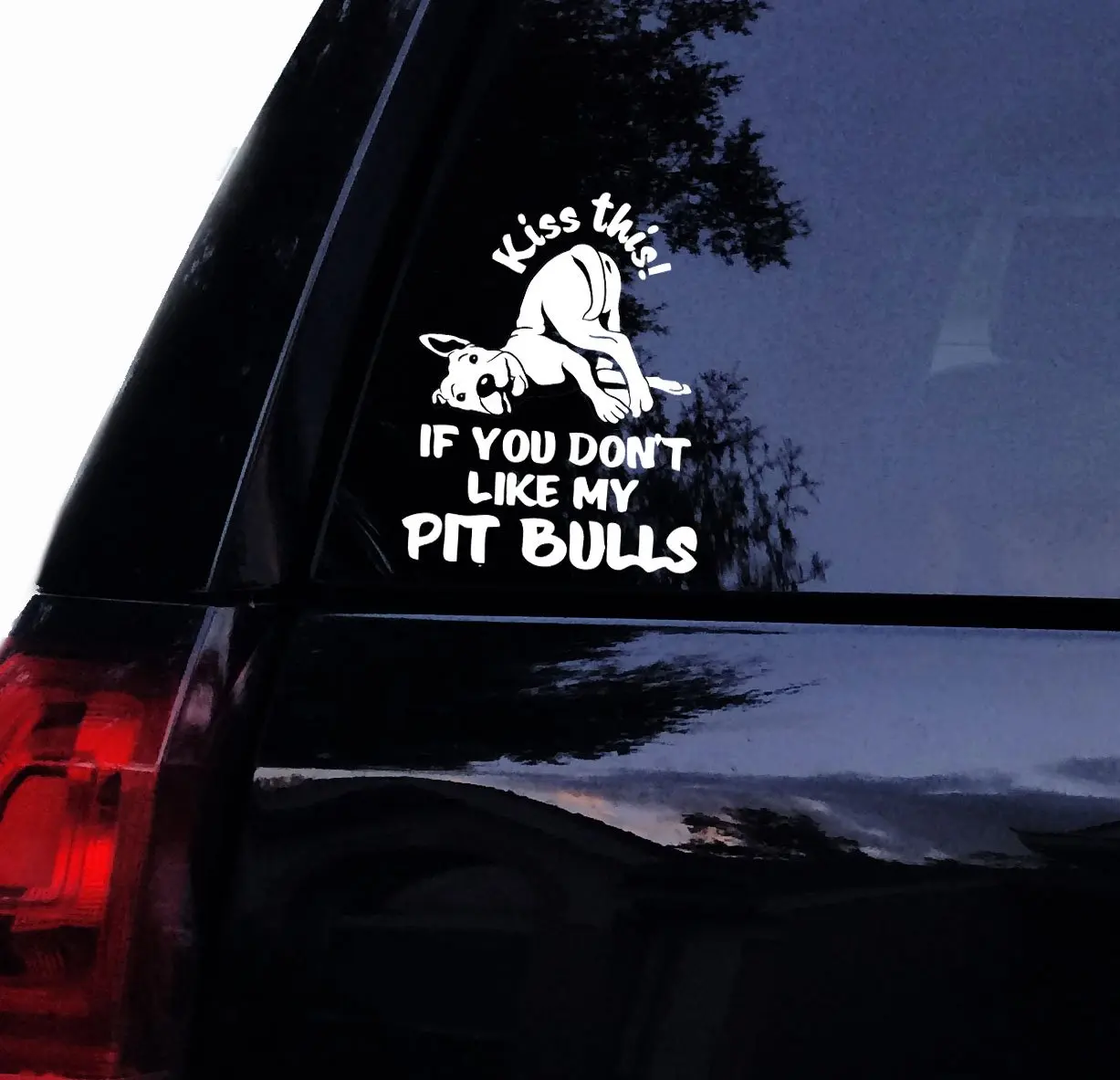 

Tshirt Rocket Kiss This If You Dont Like My Pitbulls Decal - Cute Pitbull Pit Bull Dog Terrier Vinyl Car Decal, Laptop Decal