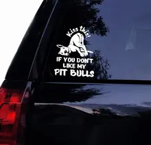 Tshirt Rocket Kiss This If You Dont Like My Pitbulls Decal - Cute Pitbull Pit Bull Dog Terrier Vinyl Car Decal, Laptop Decal a kiss like this