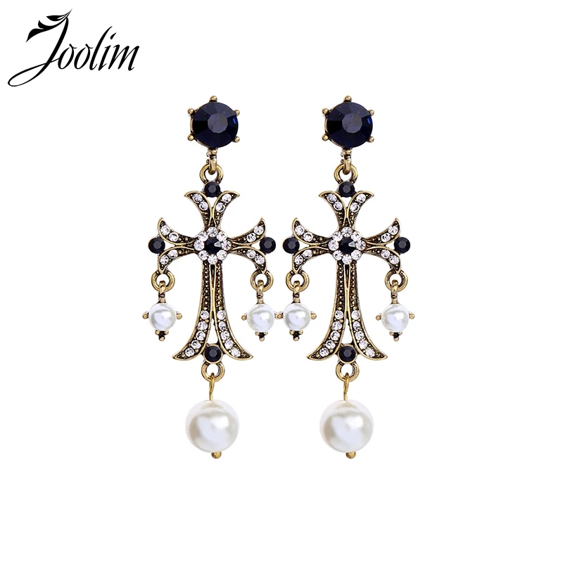 

Joolim Baroque Retro Cross Earring Dangle Earring Statement Earring Wholesale