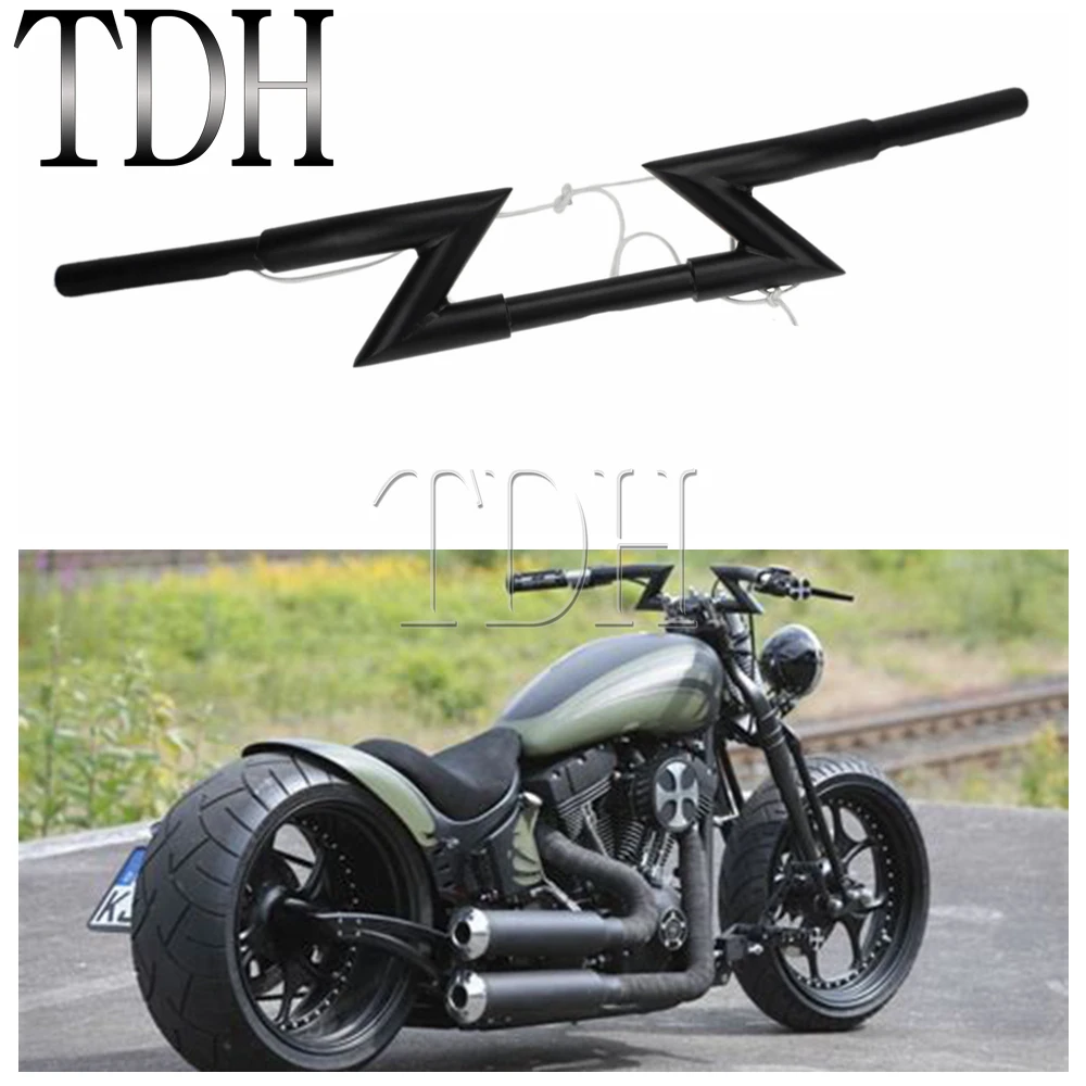 " 25 мм мотоциклетный руль Z Bar универсальный для Harley Custom Chopper Softail Dyna XL Sportster nighster Honda Yamaha Suzuki