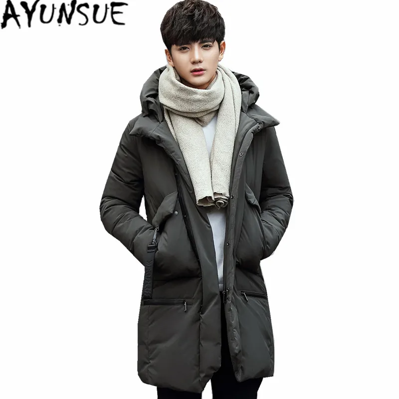 

AYUNSUE Fashion Winter White Duck Down Coat Male Plus Size Jackets Warm Hooded Coats Men's Down Jacket Chaqueta Hombre WXF152