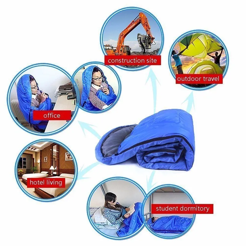Blue Mummy Sleeping Bag 5F-15C Camping Hiking & Carrying Case Light Weight New 11