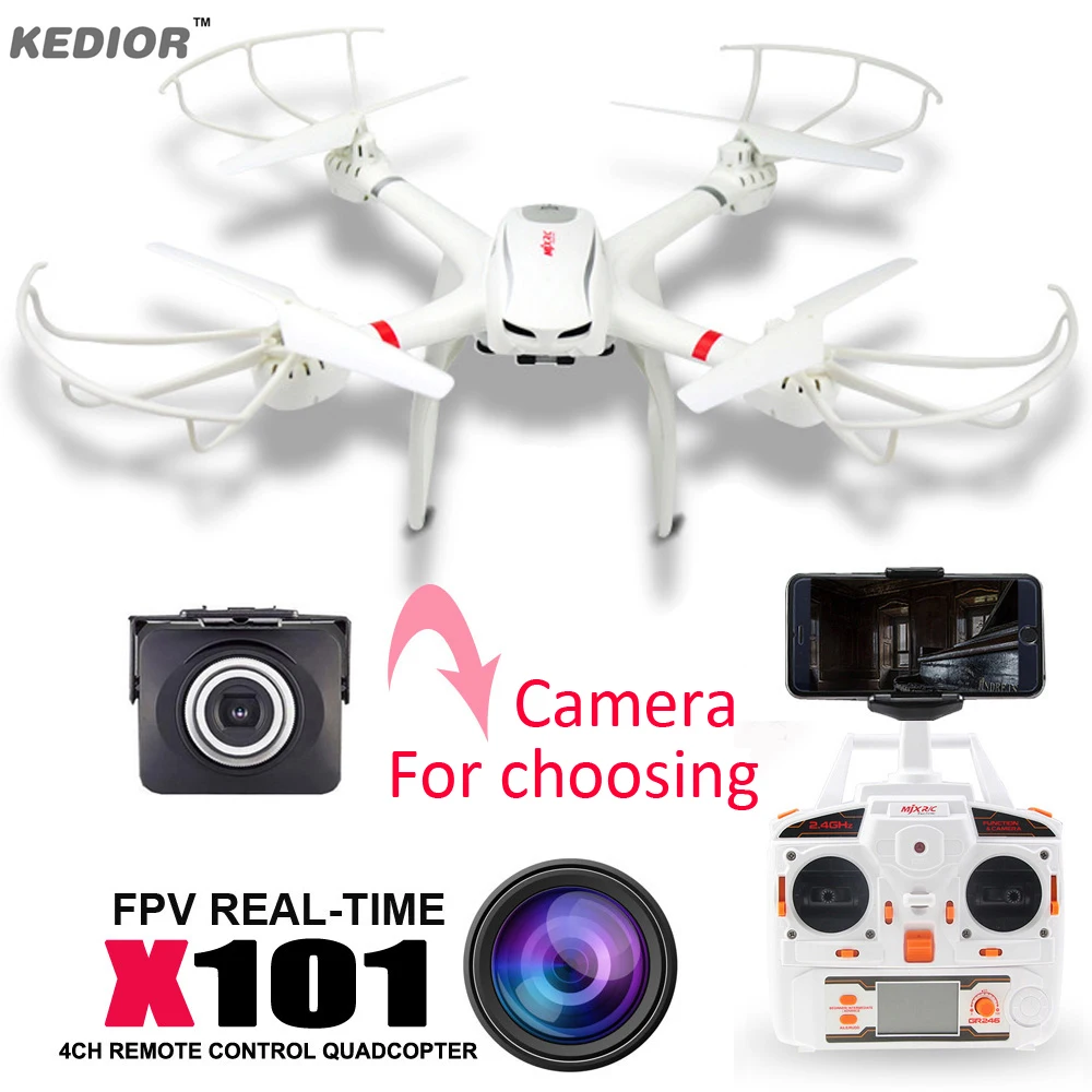 New Real Drones 2.4g 6-axis Mjx X101 Rc Helicopter Quadcopter Drone Professional Uav can choose C4018 Camera