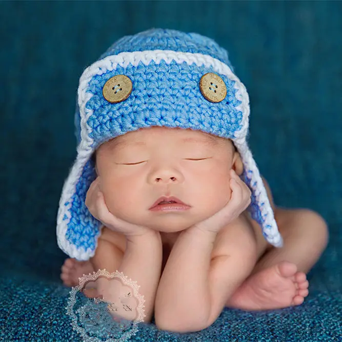 

2018 Winter Warm Baby Knitted Hat Cap Newborn Photography Props Cute Infant Toddler Crochet Knitted Warm Ball Hat Cap Beanies