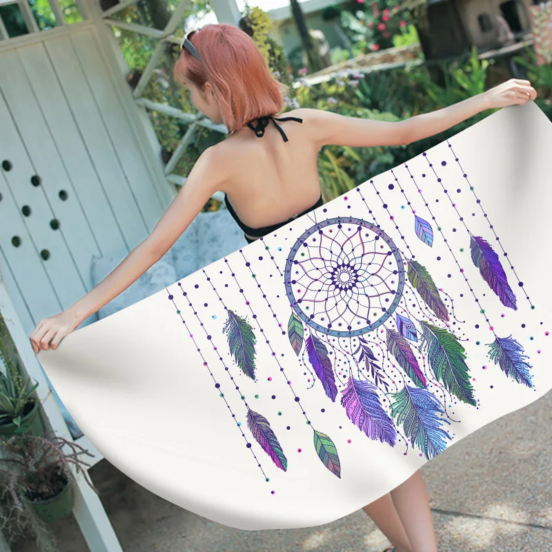 

dream catcher print beach bath towel summer swimming pool towels for chaise lounge modern spa sauna gym toalla