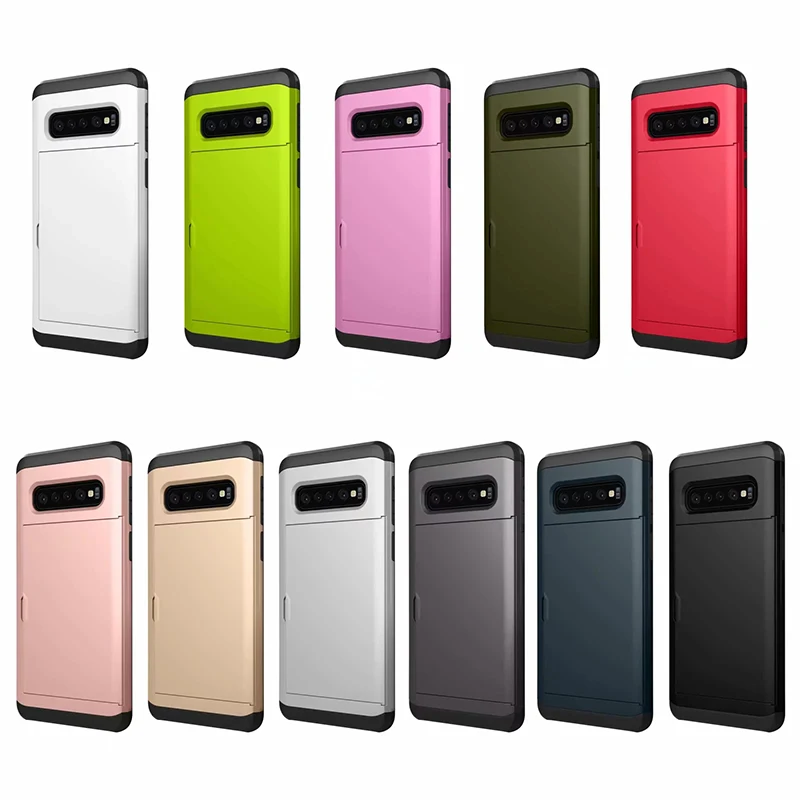 Чехол бумажник для Samsung Galaxy S10 S10e S9 S8 Plus гибридный жесткий чехол с защитой от