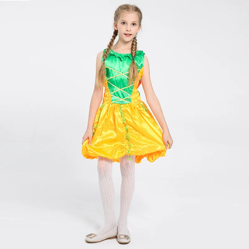 

Girls Pumpkin Fancy Dress Halloween Party Costume