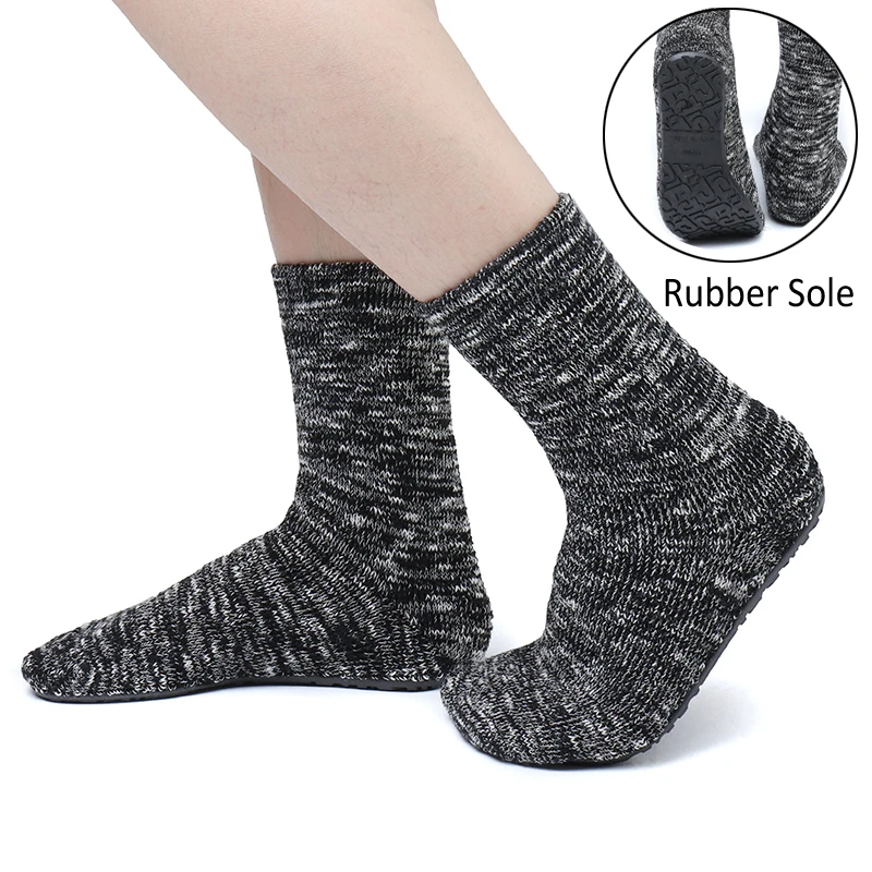 Rubber Sole Non slip Cotton Socks Women Anti Slip Home Floor Socks