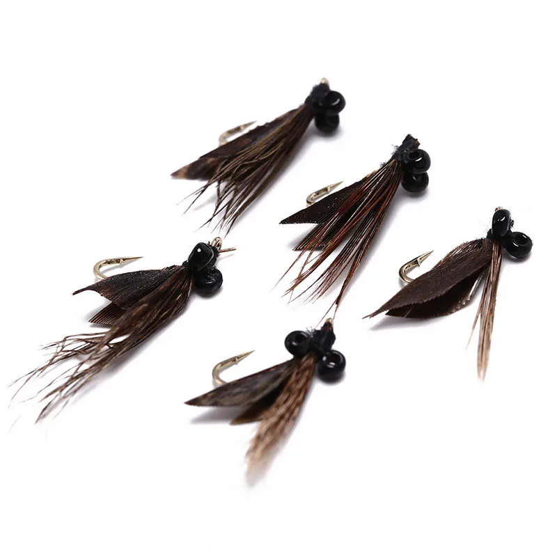 

5PCS Fly Fishing Lures Fake Bait Elk Hair Caddis Fly Trout Fishing Dry Flies