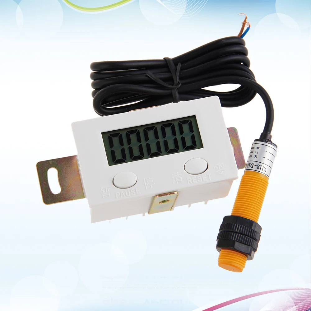 LCD Digital 5-Digit Punch Counter w/Strong Magnetic Proximity Switch & Support